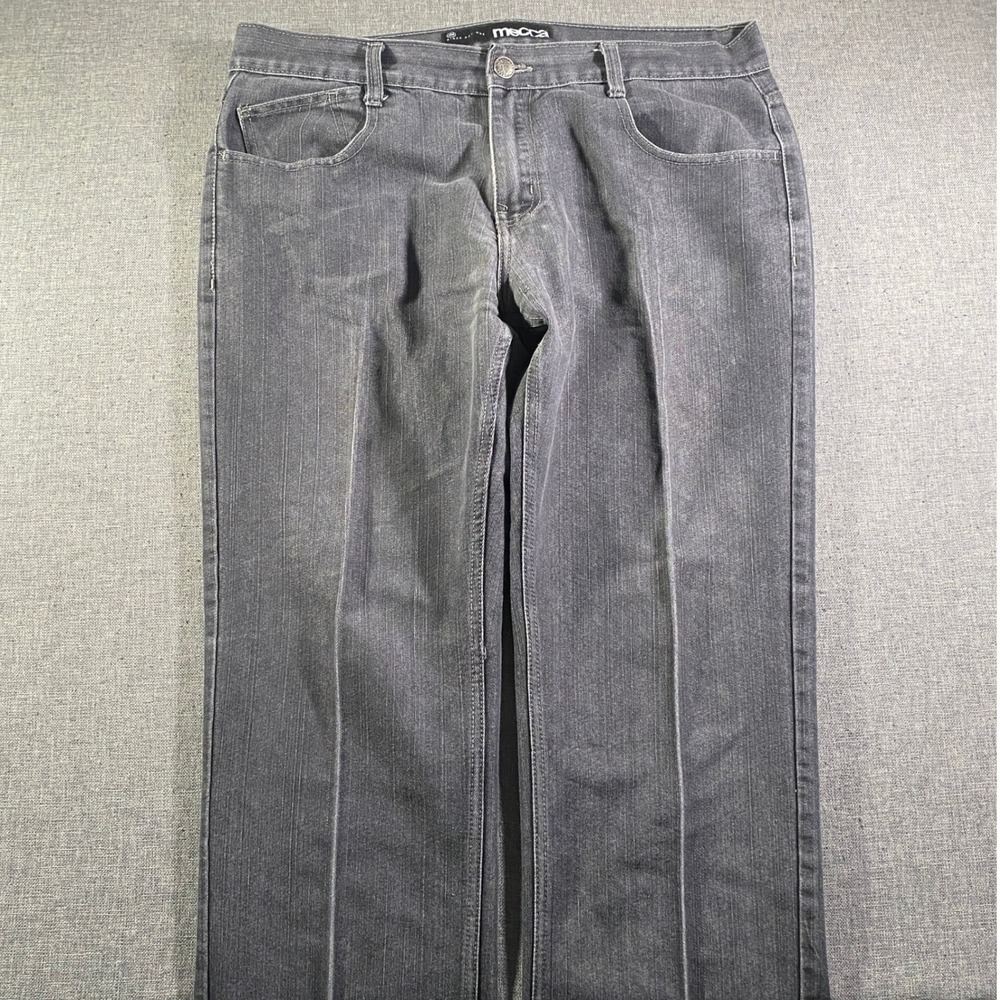 Vintage Mecca Baggy Wide Leg Jeans Mens‎ 38x34 (Fits 34x27) Black Embroidered
